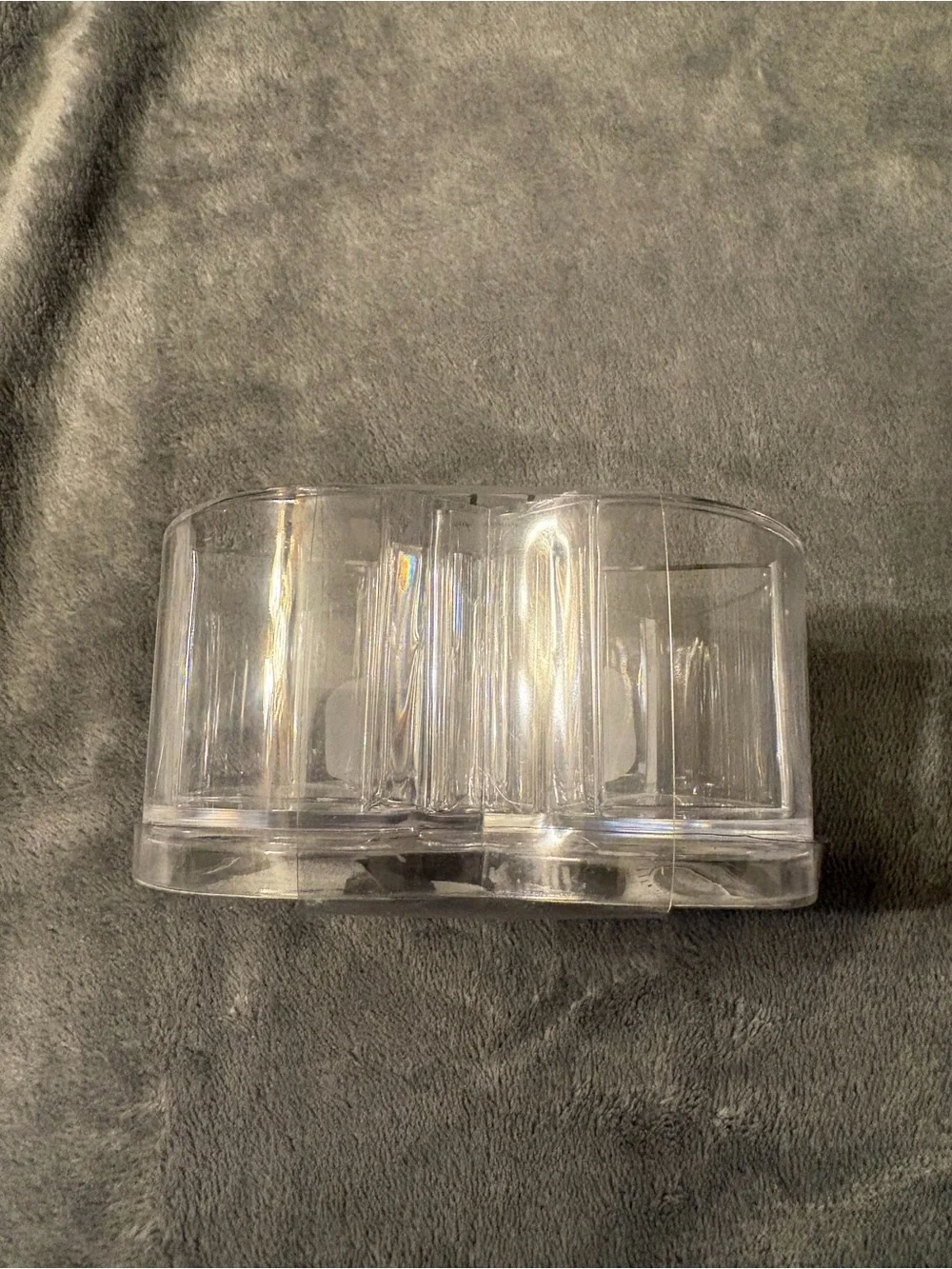 ELLE Clear Heart-Shaped Cosmetic Organizer in Transparent and Black Accents